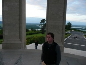 Al at Montsec memorial. Van in background